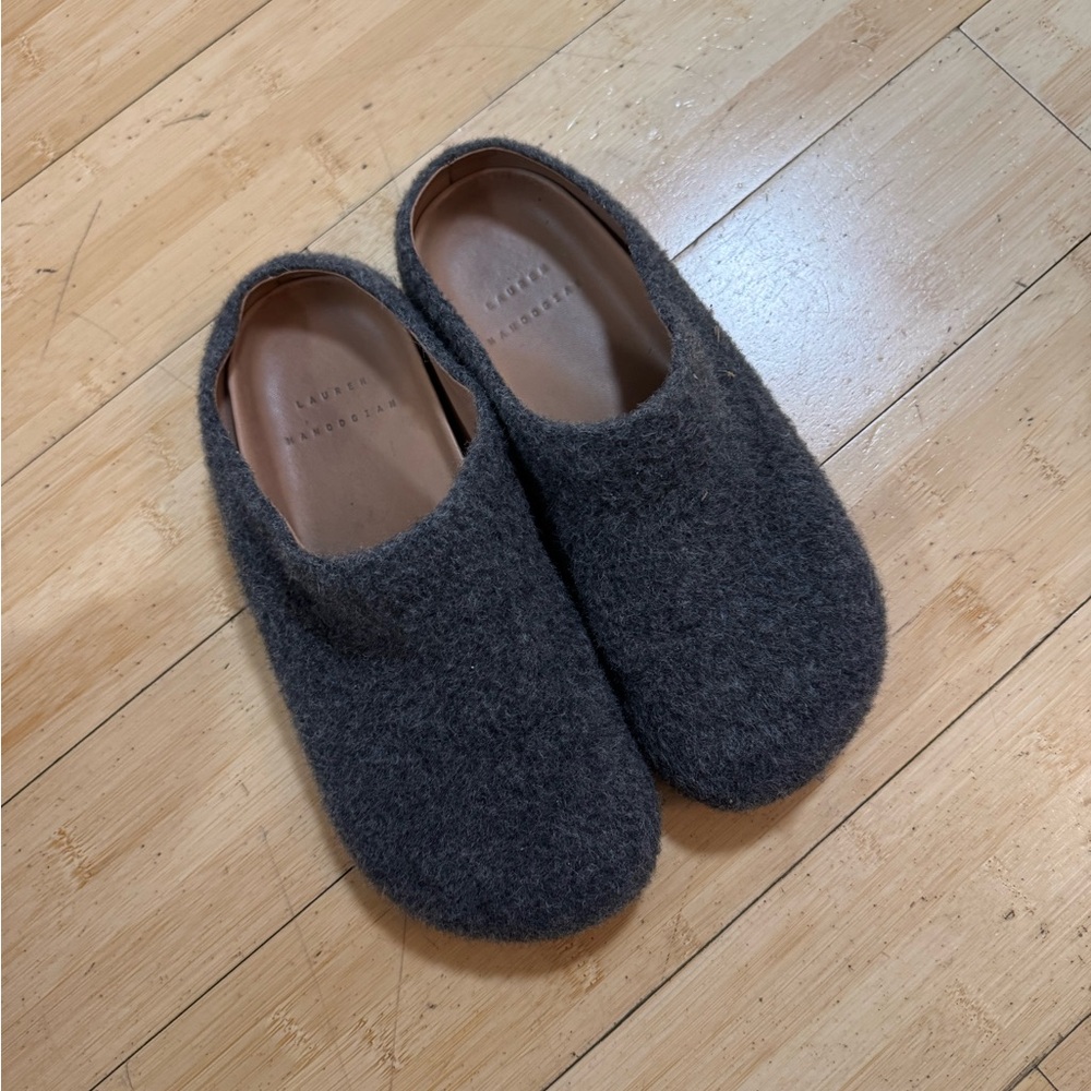 Lauren Manoogian Gray Wool Mules